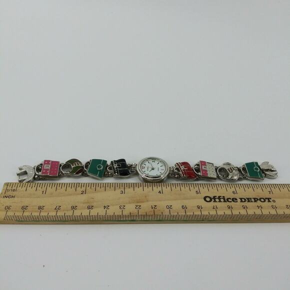 Studio C Charm Bracelet Fashion Purses Bags Enamel Cute Colorful Wristwatch - Picture 6 of 12